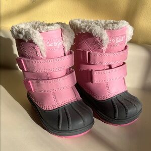 Cat & Jack Pink and Black Snow Boots, never used